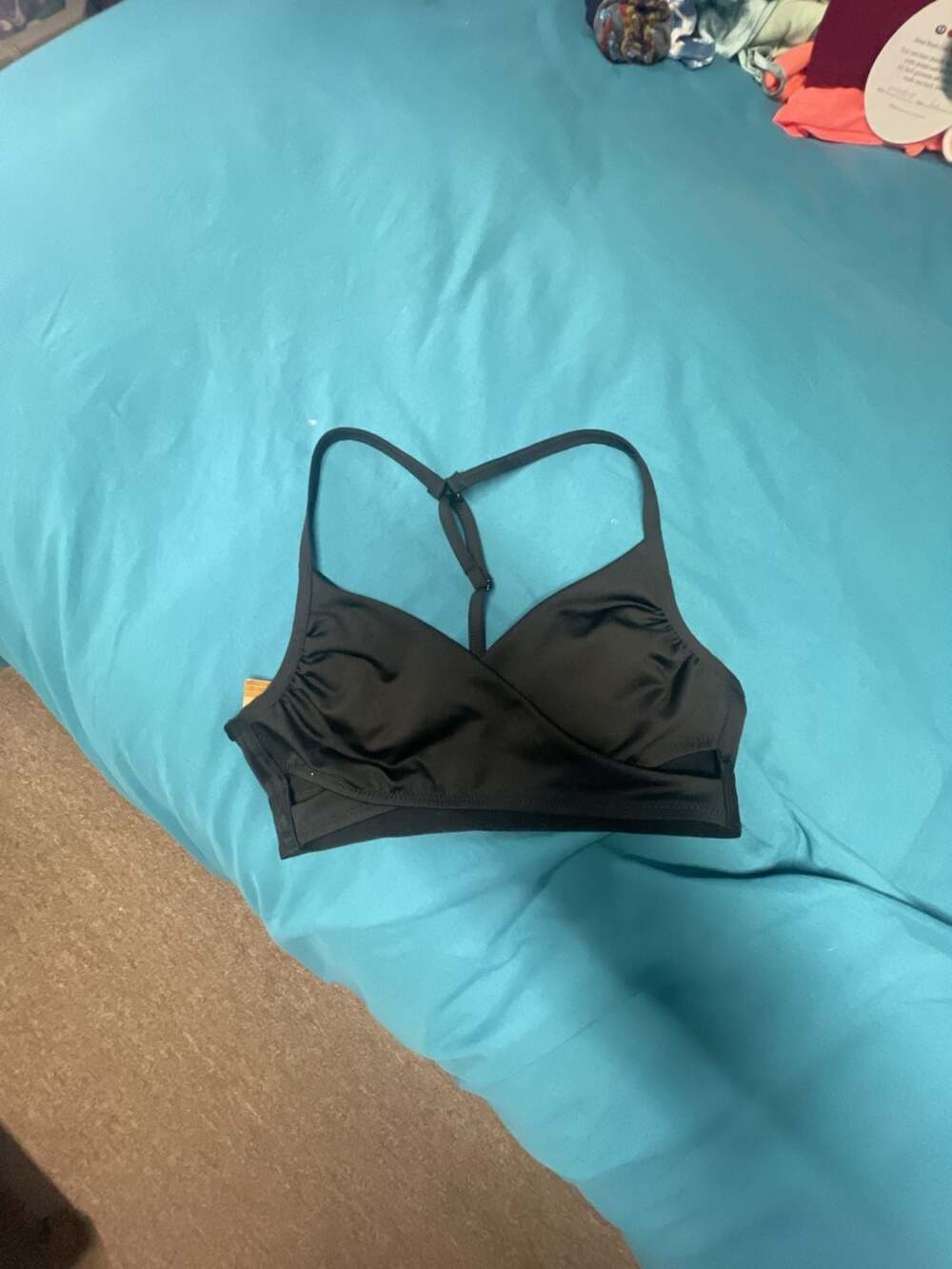 PINK Victoria's Secret Sports Bra Size XS Black Wrap Racerback